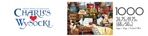 Buffalo Games - Charles Wysocki Maggie The Messmaker - 1000 Piece Puzzle | Art by Charles Wysocki, Frameable Art, Made in USA, Recycled Board, Includes Poster, Challenging, intermediate to expert