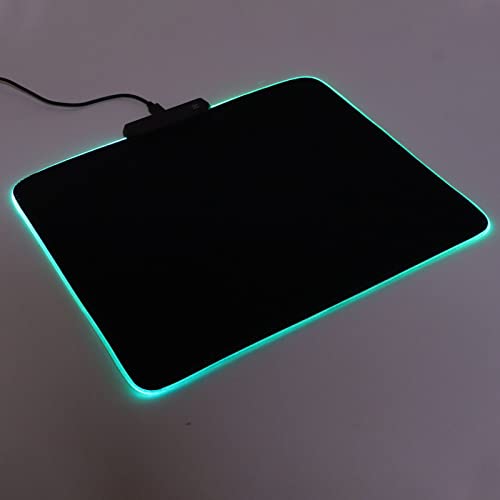 RGB LED Gaming Pad, 300x250x4mm USB Wired Mat with 12 Lighting Effects, Microtexture for Low DPI Game, Foldable Non Slip Rubber Base for PC Laptop Gaming
