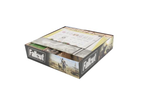 The Broken Token Game Organizer Compatible with Fallout - Wooden Game Organizing Box with Multiple Trays