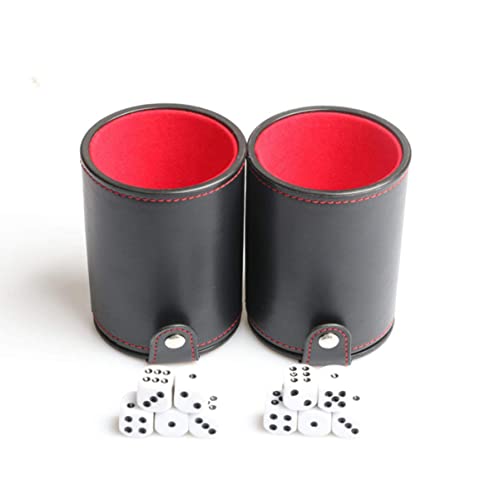 SUPVOX Double Layer PU Leather Dice Cup Silent Dice Shaking Box for Board Games KTV and Bar Entertainment Includes Storage