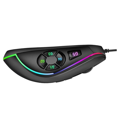 SUNGOOYUE Wired Gaming Mouse, 10 Programmable Buttons, 14 RGB Lighting Effects, 6 Adjustable DPI 800-12800, Ergonomic Design, with Cable, for PC Computer Gaming