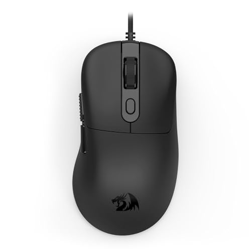 Redragon Wired Gaming Mouse, Lightweight Ergonomic Optical Mouse, 5 Adjustable DPI Up to 24000, 6 Programmable Buttons, Soft Braided Cable for Windows PC Gamers & Laptop - Black