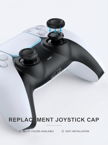Ferkurn Replacement Thumb Grips Cap Compatible with PS5/4 Controller Edge Accessories, Anti-Slip Anti-Stickiness Anti-Scratch Joystick Caps Controller Thumbstick Grips Replacement Button, Repair Part - color: Grey
