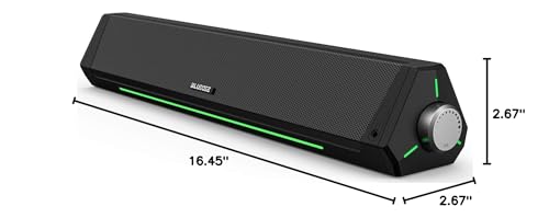 BLUEDEE Computer Speakers for Desktop PC, Computer Sound bar, HiFi Stereo Speakers for Computer Desktop, Bluetooth 5.0 and 3.5mm Aux-in PC Soundbar, USB/USB C Powered Gaming Speakers for pc, Laptop