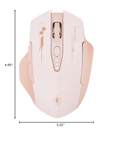 Uineer Bluetooth Mouse, Tri-Mode Wireless, Rechargeable, 3-Device Switch | Dual Bluetooth plus 2.4G connectivity, 3-device switching and a visible rechargeable battery level. - color: pink
