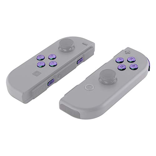 eXtremeRate Green Purple Chameleon Glossy Replacement ABXY Direction Keys SR SL L R ZR ZL Trigger Buttons and Springs, Full Set Buttons with Tools for Nintendo Switch Joycon & Switch OLED Joy con - color: Chameleon Green Purple