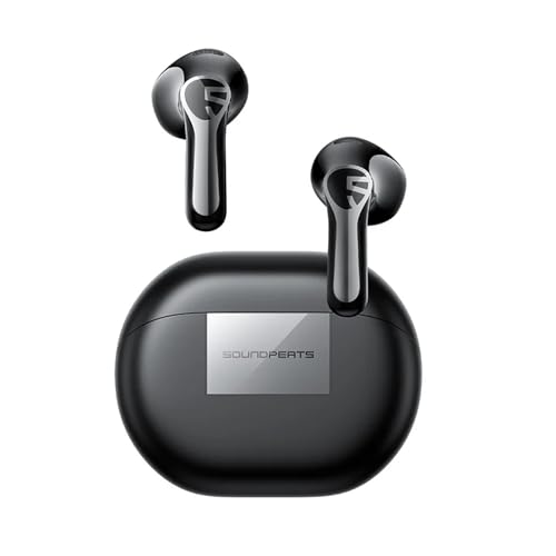 SoundPEATS Air6 HS LDAC Hi-Res Wireless Earbuds, Bluetooth 6.0, 13mm Driver | LDAC Hi-Res Audio Certified, 13mm Triple-Magnet Driver, 2MIC ENC, IPX5 Waterproof, Dynamic EQ, 45H, Bio-Composite Diaphragm - color: Black
