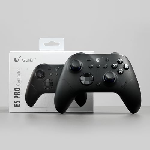 GuliKit ES PRO Wireless PC Controller for Switch 1/2, Windows/Steam Deck | 3.25ms Low Latency,Magnetic TMR Joysticks, Support Switch1/2 Wake-Up, Tactile Switch D-pad, Black - color: Black
