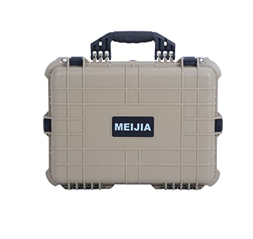 MEIJIA All Weather IP67 Waterproof Hard Camera Case,Hard Protective Case,Hard Case with Customizable Foam,Fit Use of Drones,Camera,Equipments,Pistols(Desert Tan,19.78x15.77x7.41inches) - color: Desert Tan, size: 19.78x15.77x7.41inches