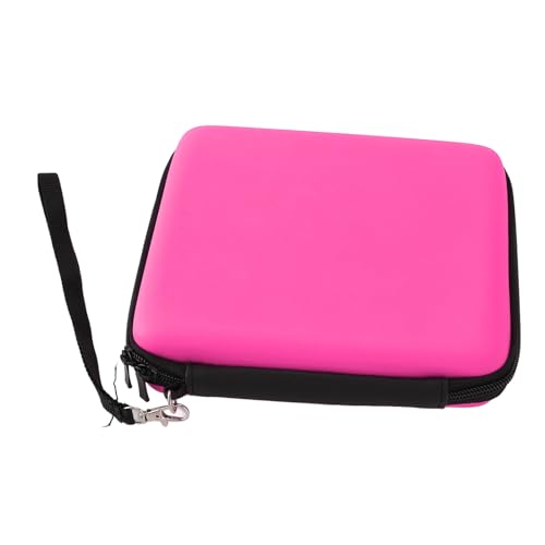 Carrying Case for 2DS Console and Accessories, Hard Shell Protective Travel Case, with 8 Game Slot and Inner Pocket, Wrist Strap (Pinkish) - color: Pinkish