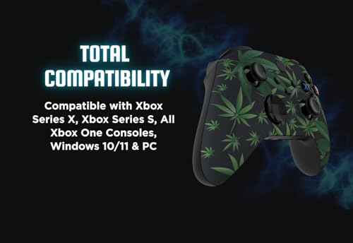 Stealth Controllers Wireless Controller for Xbox Series S, Xbox Series X, Xbox One - Soft Touch Feel - Custom Series S/X Controller (Green Leaves) - color: Green Leaves