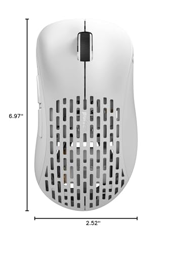 Pulsar Gaming Gears - Xlite v2 Wireless Gaming Mouse, Ultra Lightweight, 2.1 oz (59 g), Ergonomic 2.4 Ghz 1 ms 20000 DPI Optical Sensor PAW3370 Domestic Genuine Product (Medium, Wireless, White) - color: White, size: Medium, style: Xlite V2