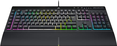 Corsair K55 RGB PRO XT - Dynamic Per-Key RGB Backlighting - QWERTY US Layout, Six Macro Keys with Elgato Stream Deck Software Integration - IP42 Dust and Spill-Resistant - Black - style: K55 RGB PRO XT