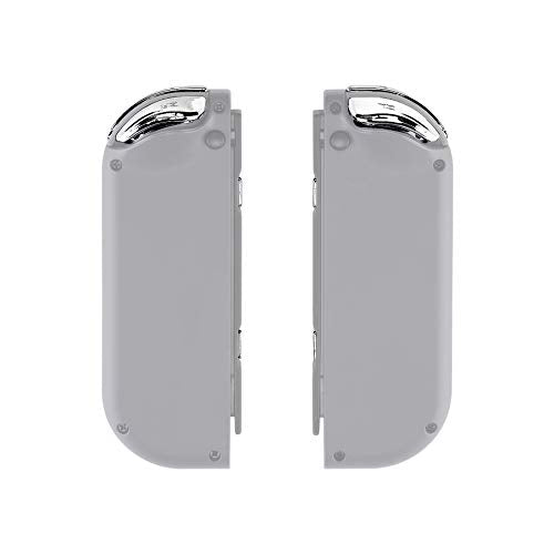 eXtremeRate DIY Full Set Buttons for Nintendo Switch & Switch OLED, Chrome Silver Glossy Replacement Buttons for JoyCon, ABXY Direction Keys SR SL L R ZR ZL + - Home Capture Trigger Buttons Springs - color: Chrome Silver
