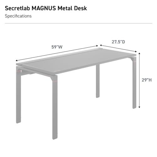Secretlab Magnus Metal Desk with Stealth Leatherette Mat, Ultra-Durable | Built-in Cable Management Tray, Ergonomic Gaming Desk & Magnetic Ecosystem, 5-Year Warranty, Black & Red
