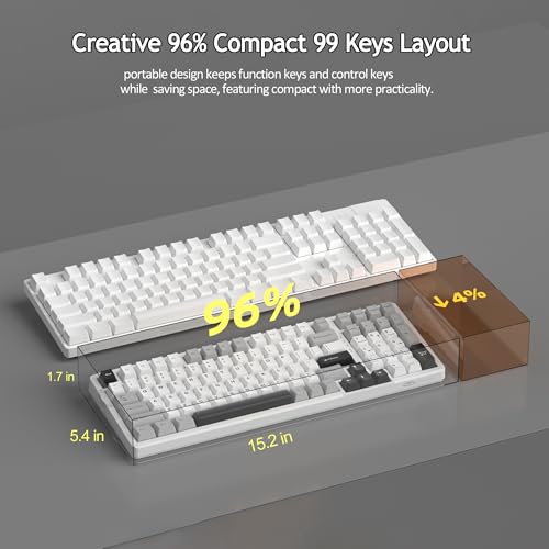 MageGee LIGHT100 Wireless Creamy Keyboard, Gasket Structure Hot Swappable, Tri-Mode 2.4G/USB-C/BT5.0 RGB Backlit Mechanical Gaming Keyboard for Win/Mac/PC, PBT Keycap, 4000mAh Battery, Grey - color: Grey Black/Blue Whale Switch