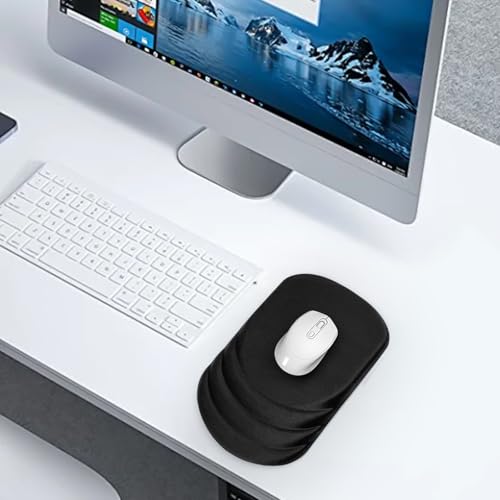 Ergonomic Mouse Pad Wrist Support,Wrist Rest Mouse pad for Carpal Tunnel Pain Relief with Memory Foam&Non-Slip PU Base, Mouse Pads for Wireless Mouse & Desk (12x8 inch,Black)