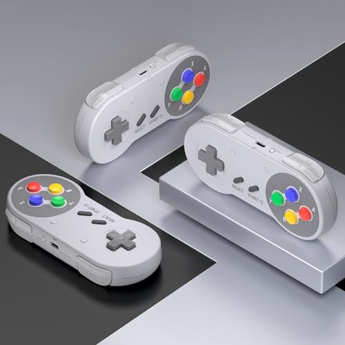 2.4 GHz Wireless SNES Switch Online Controller, USB Receiver, Compatible with Switch/Switch OLED, PC, Mac OS, Android, Steam Deck, Raspberry Pi (Rechargeable) (Plug and Play) (2 Pack) Multicolor - color: Wireless for Switch Multicolor