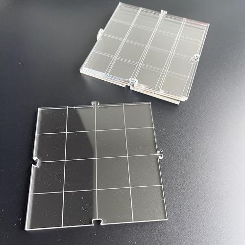 9 Pieces Modular Acrylic Map Tiles, 1-Inch Grid, 3mm Thick, Dry-Erase Surface for Tabletop Games