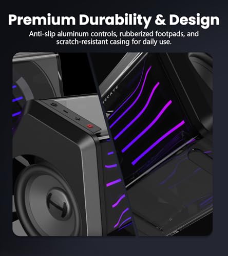 Edifier G2000 Pro 2.0 RGB Gaming Speakers with 64W Peak Power, Virtual 7.1 Surround Sound, 270° TempoFlow Light Sync, Bluetooth 5.4/USB-C/AUX for PC, PS5, Game Console (Black) - color: Black