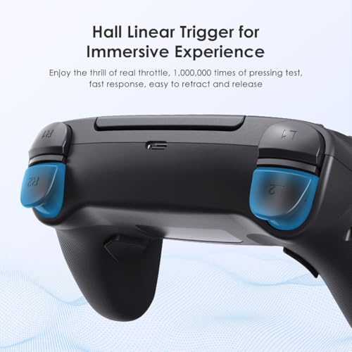 Wireless Anti-Stick Drift Controller for PS5/PC - Features, Turbo, 6-Axis Gyro, Dual Vibration, Macro Back Buttons, Touchpad, Bluetooth 5.0, 3.5mm Audio Jack & Built-in Microphone (BLACK2) - color: BLACK2