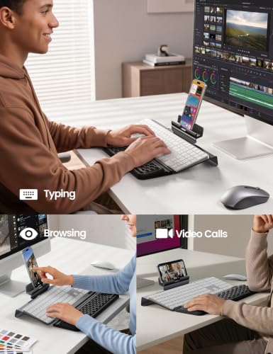 Vaydeer Wrist Rest with Keyboard Stand and Phone Holder, Keyboard Riser with Wrist Support, Ergonomic Computer Phone Stand Typing Cushion for Desk, Tilted Lifter Tray Set Office Home Gaming Acrylic - style: Keyboard Phone Stand & Wrist Rest