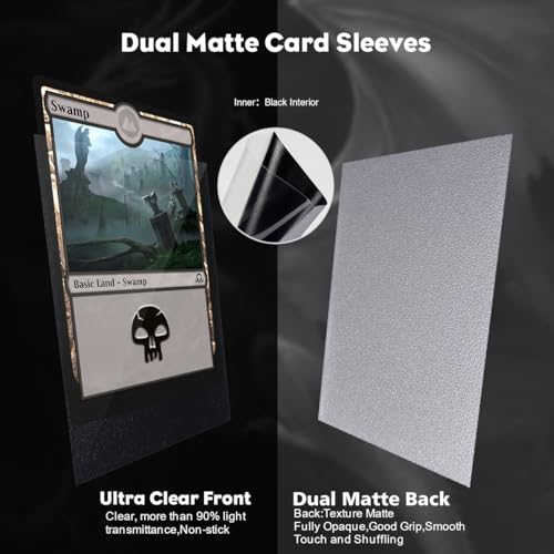 Justice Silver Dual Matte Card Sleeves, Katomula Card Sleeves for MTG, Standard Card Sleeve for MTG, PKM, Flesh & Blood - color: Justice Silver