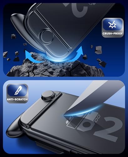EXTREMECOOL Enhanced Switch 2 Grip - Ergonomic Hard Shell with 6 Game Slots & Front Cover | Handheld Mode Only | NOT Dockable | Lightweight & Travel-Ready Protective Shell (Black) - size: L-Full Size
