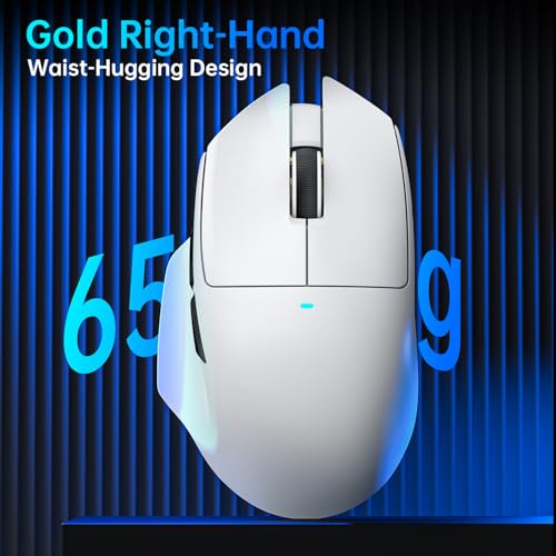 ATTACK SHARK V6 Wireless Gaming Mouse with RGB Charging Dock, 25K DPI PAW3311 Sensor, 1K Polling Tri-Mode Ergonomic PC Mice, 5 Programmable Bottons, Cloud-Based AI Driver for Win/Mac,Black&Tape - color: Black&Tape