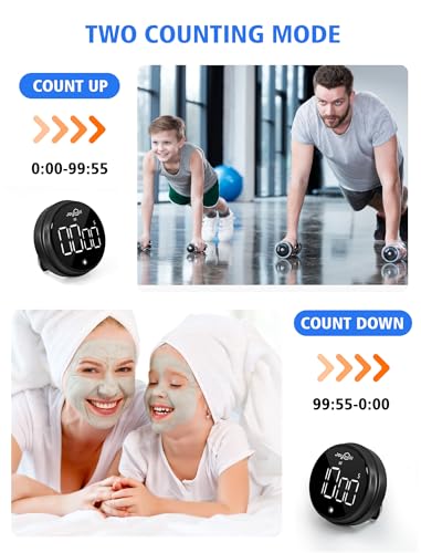 JOYHILL Digital Kitchen Timer, Large LED Display with Magnetic Countdown 3 Volume Levels, Ideal for Cooking Classroom Studying Fitness, Timer for Kids and Seniors Red