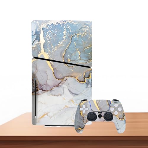 Console Skin Sticker Wrap Compatible with PS5 Slim Disc (Light Blue) | Protective Vinyl Decal, Game Controller Cover - color: Light Blue
