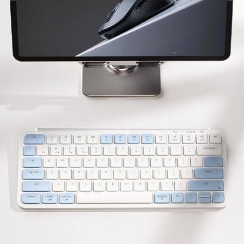 Keychron B1 Pro Ultra-Slim ZMK/Launcher Wireless Bluetooth 2.4 GHz/Wired Connection Keyboard for Mac Windows Linux - Retro Blue - color: Retro Blue