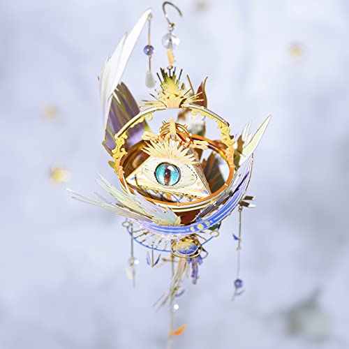 MU 3D Metal Puzzles Model Kits for Adults Building The Eye of Providence, Wedjat-Eyes Steel Jigsaw Ancient Myths Magic Power Helix Nebula Shape DIY Handcraft Sets Gift - color: The Eye of Providence