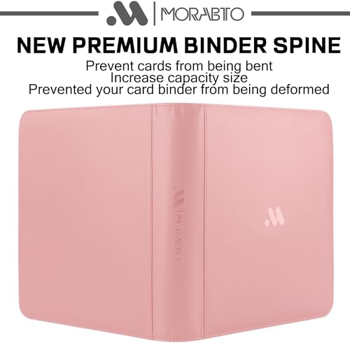 Card Binder 12 Pocket,Trading Card Binder Holds up to 1200 Cards with 50 Sleeves,Zipper Card Holder Album Compatible with TCG Card/Game Cards/Sports Card - color: Pink, size: 12 Pocket 1200