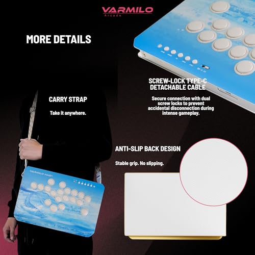 Varmilo HA10+ Rapid trigger All button arcade controller Leverless fight stick Two Versions Standard PC Only or Pro Compatible with PC PS4 PS5 Switch1 Switch2 (Sea Meloday, Standard (PC-Only))