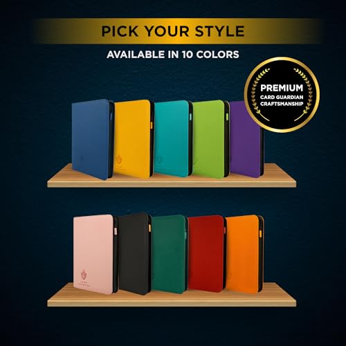 Card Guardian - 9 Pocket Premium Binder with Zipper for 360 Cards Trading Card Games TCG (Lime Green) - Side Loaded Pockets - Compatible with Yugioh Cards MTG Binder Sports Card Binder - color: Lime Green