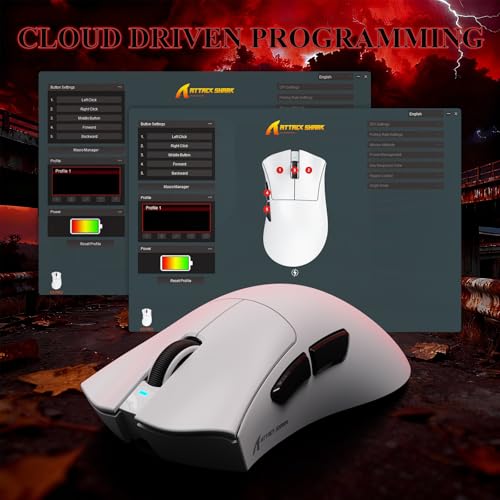 MAMBASNAKE Attack Shark V3 PRO 62g Superlight Wireless Gaming Mouse,RGB Magnetic Charging Dock,BK52820 Tri-Mode BT/2.4G Wireless/Wired Mouse,25000DPI,500mAh,5 Programmable Buttons for Pc/Mac,White - color: White