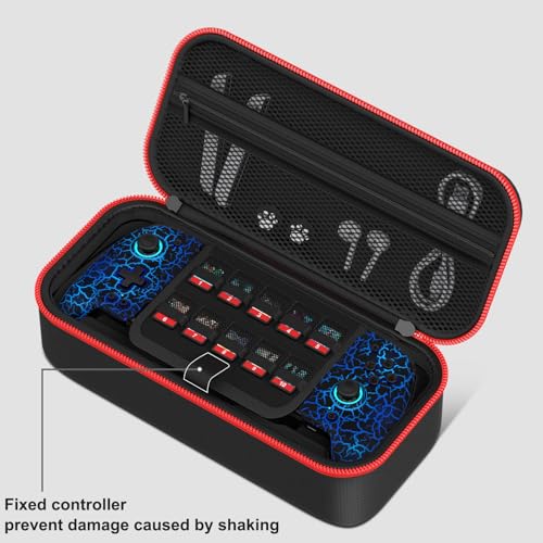 Customized Switch Travel Case for JC200 Switch Controller, Protective Hard Shell Case Large Capacity Holds Switch Controller, Switch Console, AC Adapter, Headset and 10 Game Cards for Cases & Storage