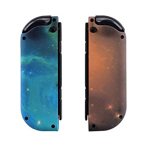 eXtremeRate DIY Replacement Shell Buttons for Nintendo Switch & Switch OLED, Gold Star Universe Soft Touch Housing with Full Set Button for Joycon Handheld Controller - Console Shell NOT Included - color: Gold Star Universe