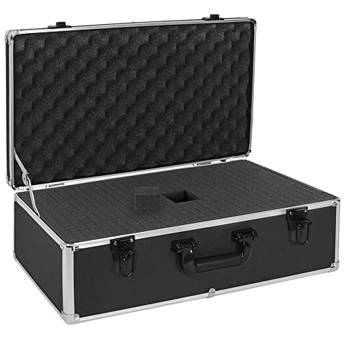 22 Inch Hard Carrying Case | Ideal for Wireless Mic System Storage & Camera Gear Transportation with Customizable Pre-Diced DIY Foam, Black - size: Inner:21.6''X 11.6''X 7.6''