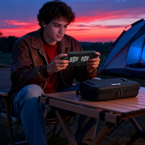 Carrying Case 3 in 1 Set for Lenovo Legion Go S 2025 | Hard Travel Pouch with TPU Silicone Cover Kickstand and 2 Pack Tempered Glass Screen Protector, Portable Storage Bag - Black