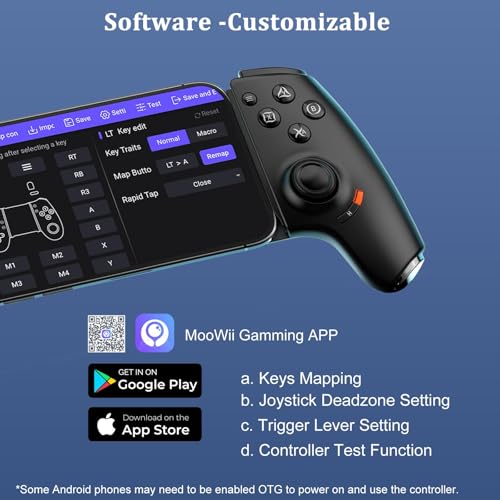Megadream Phone Controller for iPhone 17/iPhone 16/iPhone 15/Android USB C Mobile Gaming Controller with 3.5mm Audio Jack, Remote Player Gamepad for PS5/PS4/Xbox/PC, Cloud Game, Plug and Play, Hall Joysticks/Hall Trigger, 2 Mappable Buttons - color: Black