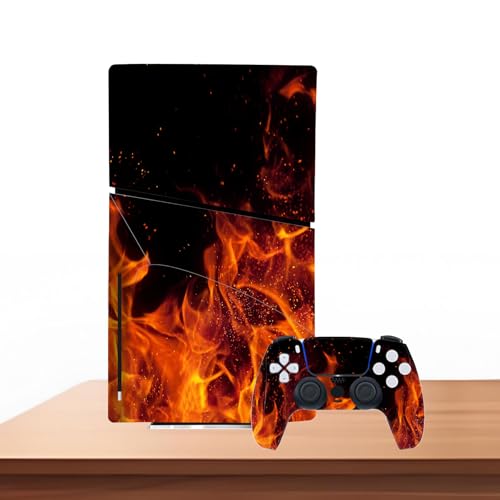 Console Skin Sticker Wrap Compatible with PS5 Slim Disc (Orange) | Protective Vinyl Decal, Game Controller Cover - color: Orange
