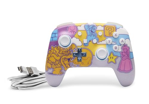 PowerA Enhanced Wireless Controller for Nintendo Switch- Mushroom Kingdom Pop Art, Switch Lite/Switch-OLED Model, Nintendo Switch 2, Gamepad, game controller, Bluetooth controller - color: Mushroom Kingdom Pop Art