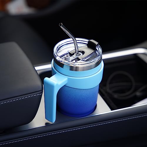 BJPKPK 10 oz Mini Tumbler with Lid, Straw & Handle, Insulated Steel Cup | Small, Spill Proof, Leak Proof, Thermal, Double Wall Vacuum, Sweatproof, Dishwasher Safe, BPA Free, Lavender Green - color: A-Lavender Green, size: 10 Ounces