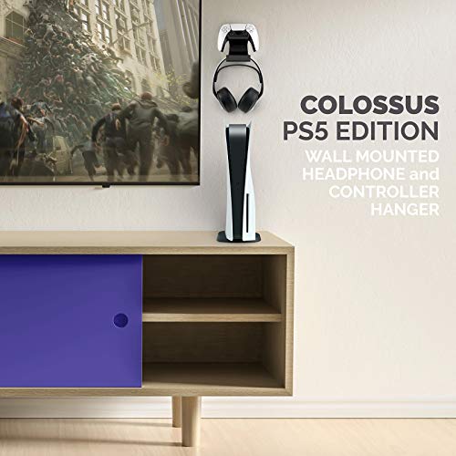 Linkidea Controller & Headset Wall Mount, Compatible with PS5, PS4, Xbox Series X|S, Xbox One, Wall Holder for Gaming Controllers and Headphones, Black