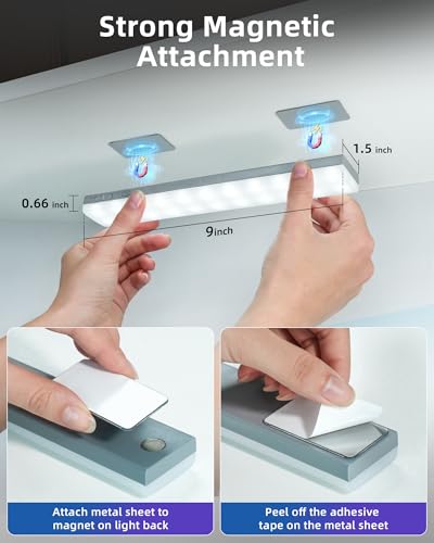 EZVALO 80RGB Color Changing Under Cabinet Lighting Wireless, 1800mAh Rechargeable Led Strip Shelf Lights, Timer & Dimmable Bar Light with Remote for Kitchen, Bedroom, Display Case, 6Pack