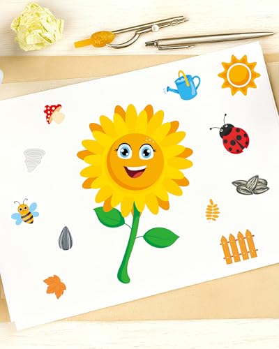 Aowplc 48 Sheets Fall Make a Face Stickers, 12 Designs Fun Fall Crafts for Kids, Autumn Festival Party Favors, Classroom Activities & Games - style: Fall Harvest
