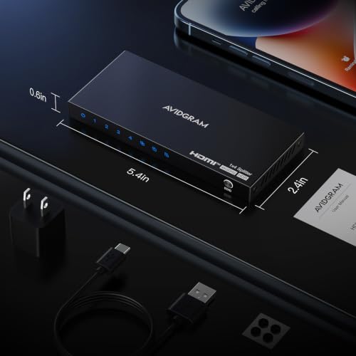 HDMI Splitter 1 in 4 Out 4K 60Hz 4:4:4, AVIDGRAM HDMI 4 Port Splitter with Copy, Downscaler, and Auto Mode for Four Identical Display Support 1080p 120Hz HDCP 2.2 HDR10 18Gbps 3D (Mirror Only) - size: 4K 60Hz HDMI Splitter 1 in 4 Out