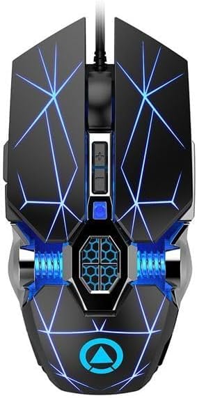 Professional Gaming Wired Silent Mouse, Water Cooled Light, 3200 DPI, Ergonomic Design Game Mouse Compatible with PC, Plug & Play